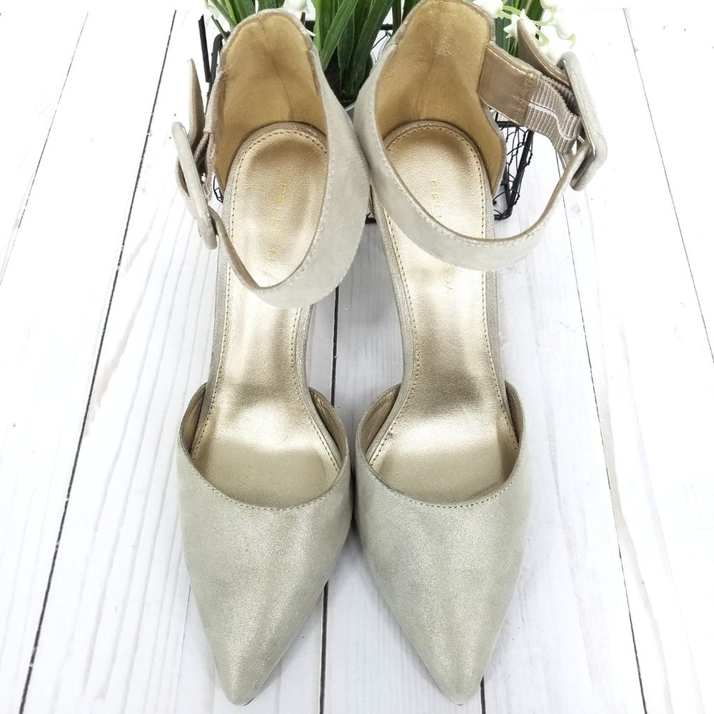 🔥SOLD🔥 Pelle Moda Kenley Shimmer Suede Ankle Strap Pump - Picture 4 of 8
